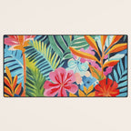 Exotic Garden Escape Multicolor Modern Botanical Art Desk Mat Gallery Image 3