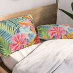 Exotic Garden Escape Multicolor Modern Botanical Art Pillow Sham Gallery Image 2