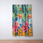 Exotic Garden Escape Multicolor Modern Botanical Art Window Curtain Gallery Image 3