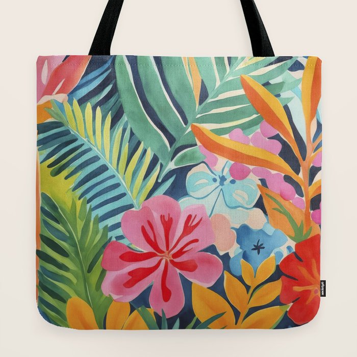 Exotic Garden Escape Multicolor Modern Botanical Art Tote Bag Gallery Image 2
