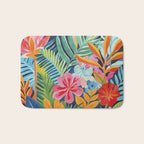 Exotic Garden Escape Multicolor Modern Botanical Art Bath Mat Gallery Image 1