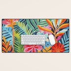 Exotic Garden Escape Multicolor Modern Botanical Art Desk Mat Gallery Image 1