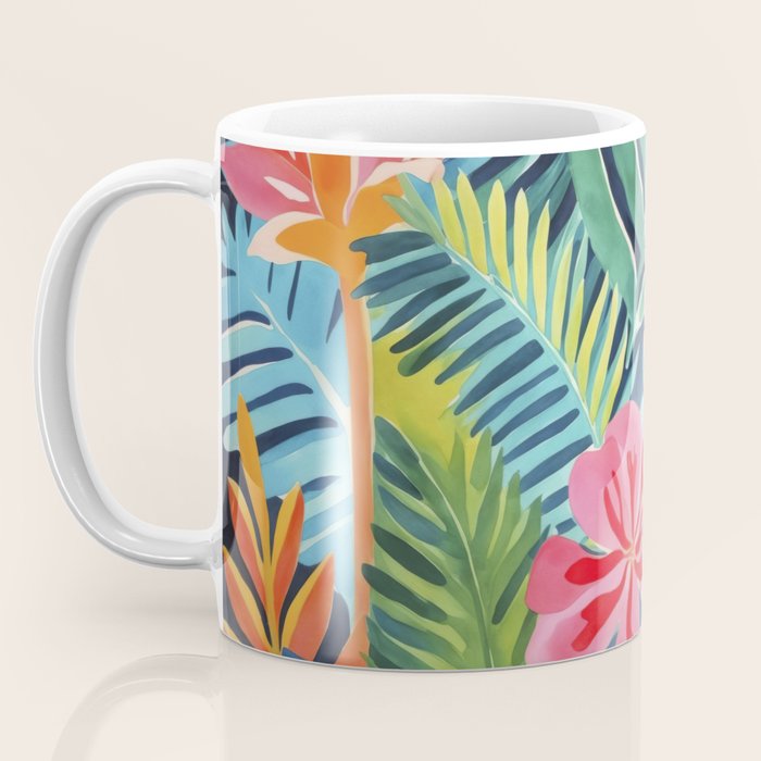 Exotic Garden Escape Multicolor Modern Botanical Art Coffee Mug Gallery Image 3