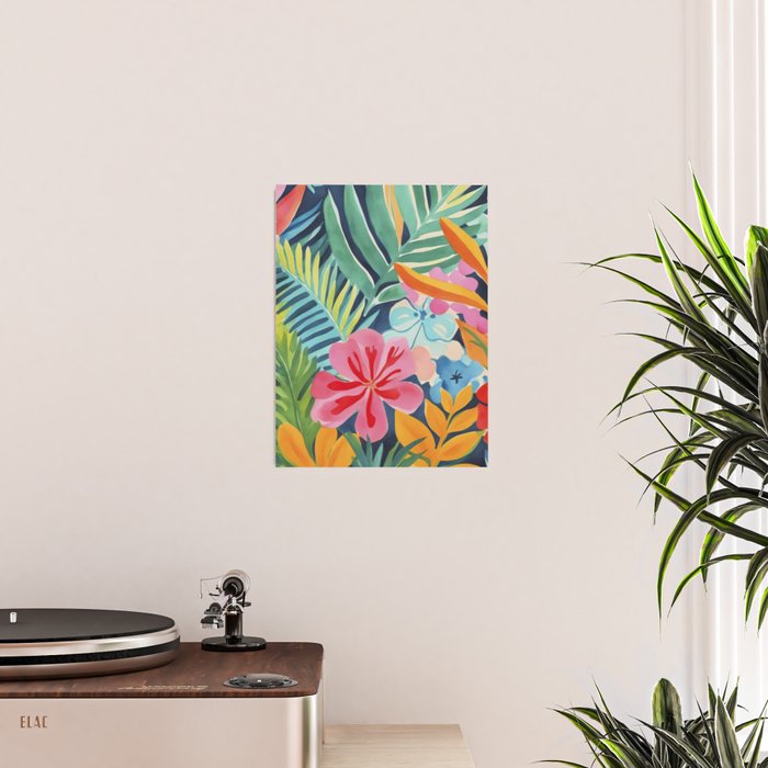 Exotic Garden Escape Multicolor Modern Botanical Art Poster Gallery Image 2
