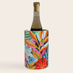Exotic Garden Escape Multicolor Modern Botanical Art Wine Chiller Gallery Image 3
