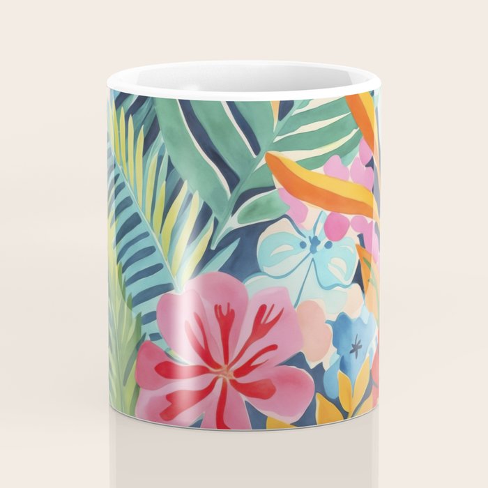 Exotic Garden Escape Multicolor Modern Botanical Art Coffee Mug Gallery Image 4