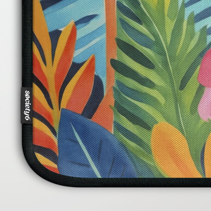 Exotic Garden Escape Multicolor Modern Botanical Art Laptop Sleeve Gallery Image 3