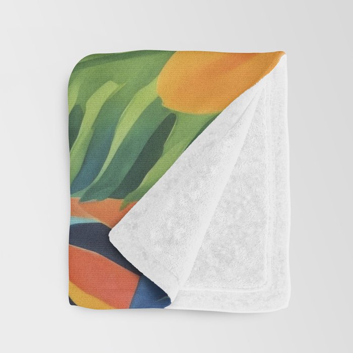 Exotic Garden Escape Multicolor Modern Botanical Art Throw Blanket Gallery Image 3