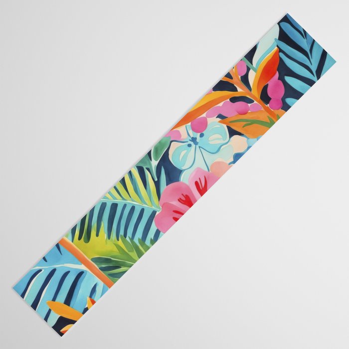 Exotic Garden Escape Multicolor Modern Botanical Art Table Runner Gallery Image 3