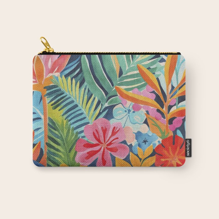Exotic Garden Escape Multicolor Modern Botanical Art Carry All Pouch Gallery Image 1
