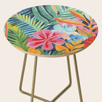 Exotic Garden Escape Multicolor Modern Botanical Art Side Table Gallery Image 2