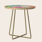 Exotic Garden Escape Multicolor Modern Botanical Art Side Table Gallery Image 1