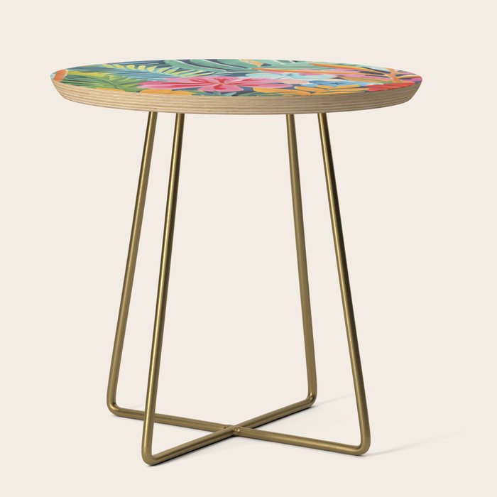 Exotic Garden Escape Multicolor Modern Botanical Art Side Table Gallery Image 1