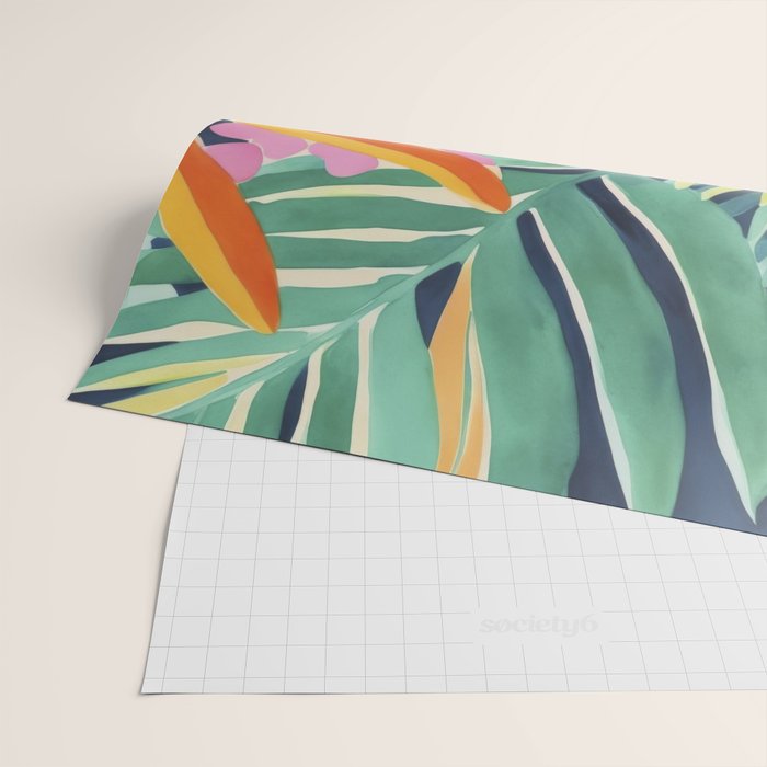 Exotic Garden Escape Multicolor Modern Botanical Art Wrapping Paper Gallery Image 2