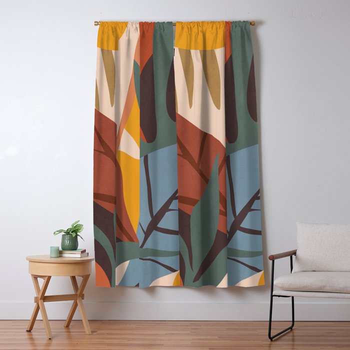 Abstract Art Jungle Window Curtain Gallery Image 1
