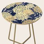 Floral Leaves and Blooms, Yellow and Navy Blue Side Table Gallery Image 2