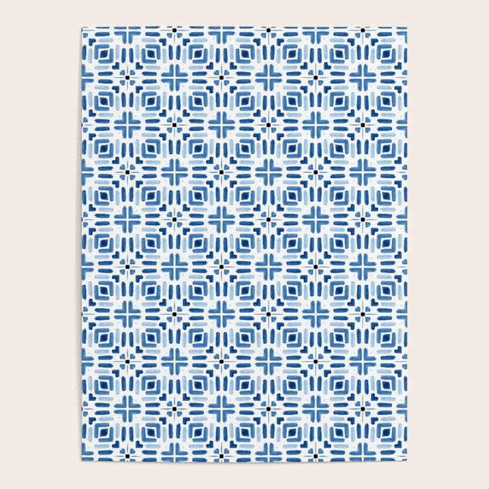 Moroccan patchwork tile - blue Poster Gallery Image 4