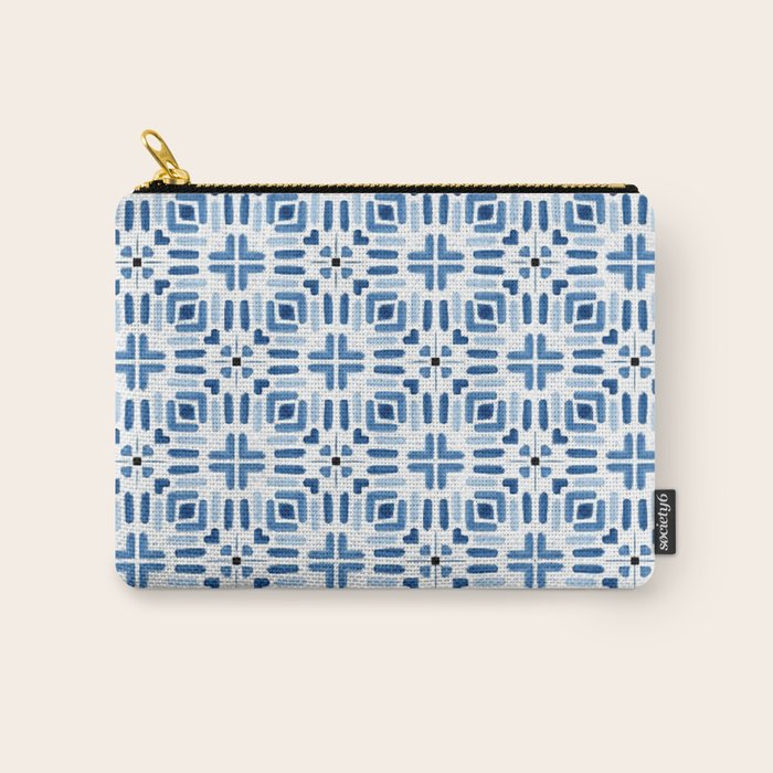 Moroccan patchwork tile - blue Carry All Pouch Gallery Image 1