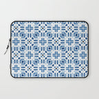 Moroccan patchwork tile - blue Laptop Sleeve Gallery Image 1