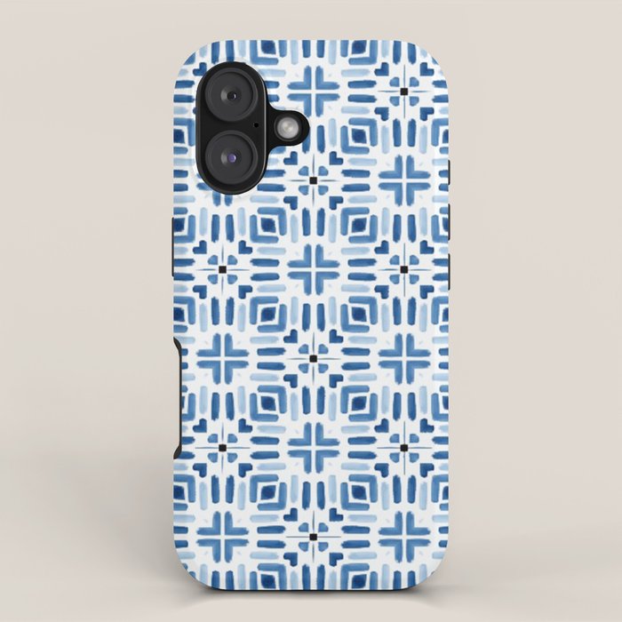 Moroccan patchwork tile - blue iPhone Case Gallery Image 1