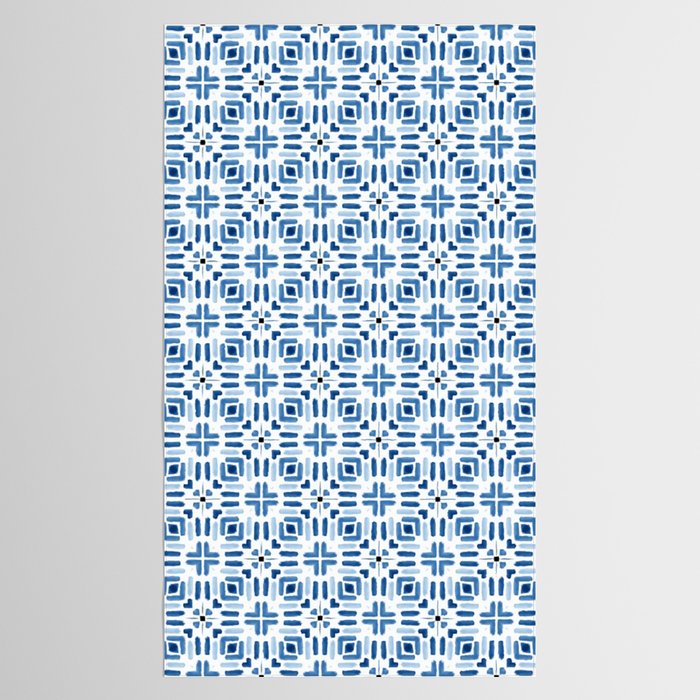 Moroccan patchwork tile - blue Tablecloth Gallery Image 2