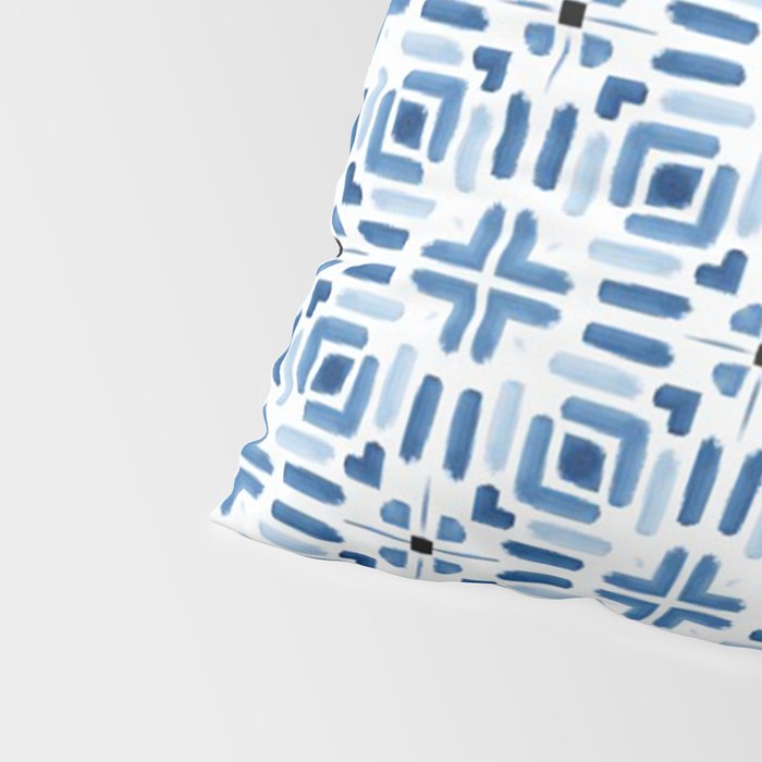 Moroccan patchwork tile - blue Pillow Sham Gallery Image 4
