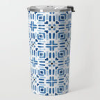 Moroccan patchwork tile - blue Travel Mug Gallery Image 2