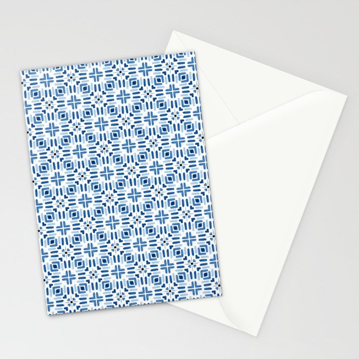 Moroccan patchwork tile - blue Stationery Card Gallery Image 2