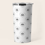 Black and white retro love heart cartoon pattern Travel Mug Gallery Image 1