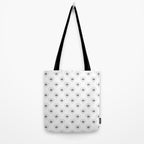 Black and white retro love heart cartoon pattern Tote Bag Gallery Image 2
