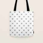 Black and white retro love heart cartoon pattern Tote Bag Gallery Image 1