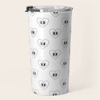 Black and white retro love heart cartoon pattern Travel Mug Gallery Image 3