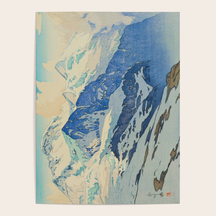 The Jungfrau Vintage Beautiful Japanese Woodblock Print Hiroshi Yoshida Poster Gallery Image 1