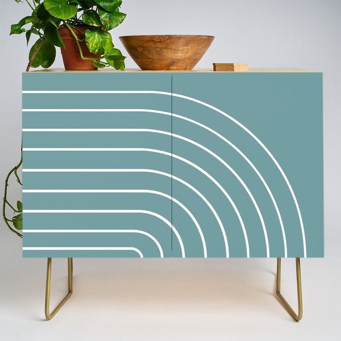 Minimal Arch XXIV Beachy Teal Modern Geometric Lines Credenza Gallery Image 1