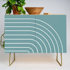 Minimal Arch XXIV Beachy Teal Modern Geometric Lines Credenza Gallery Image 1
