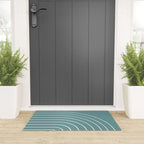 Minimal Arch XXIV Beachy Teal Modern Geometric Lines Welcome Mat Gallery Image 3