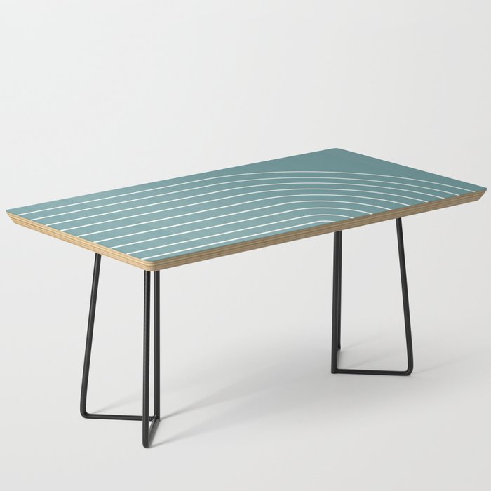 Minimal Arch XXIV Beachy Teal Modern Geometric Lines Coffee Table Gallery Image 1