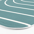 Minimal Arch XXIV Beachy Teal Modern Geometric Lines Bath Mat Gallery Image 3