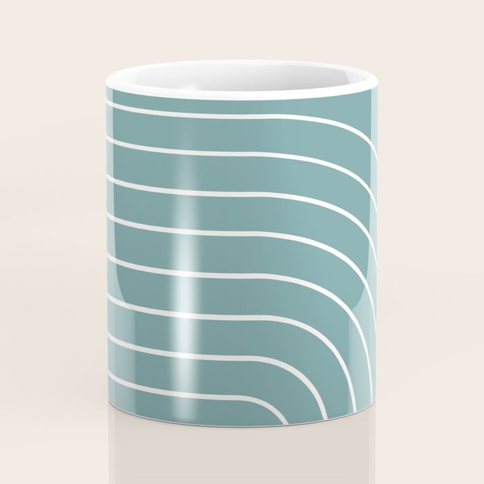 Minimal Arch XXIV Beachy Teal Modern Geometric Lines Coffee Mug Gallery Image 4