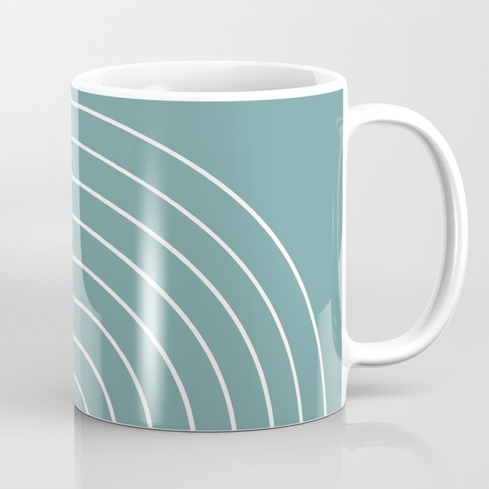 Minimal Arch XXIV Beachy Teal Modern Geometric Lines Coffee Mug Gallery Image 1