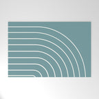 Minimal Arch XXIV Beachy Teal Modern Geometric Lines Welcome Mat Gallery Image 1