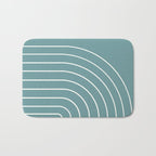 Minimal Arch XXIV Beachy Teal Modern Geometric Lines Bath Mat Gallery Image 1