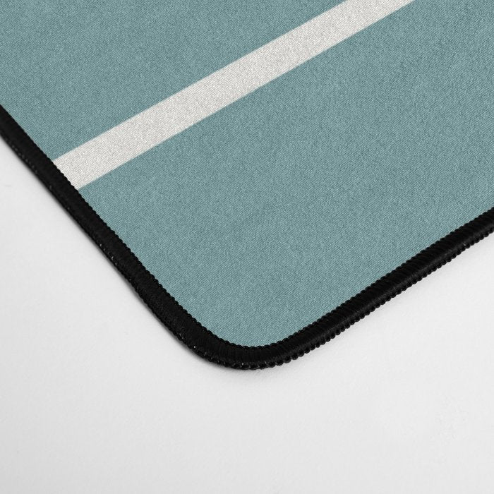 Minimal Arch XXIV Beachy Teal Modern Geometric Lines Desk Mat Gallery Image 4