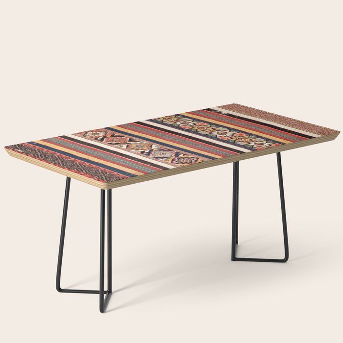Salé  Antique Morocco North African Flatweave Rug Print Coffee Table Gallery Image 1