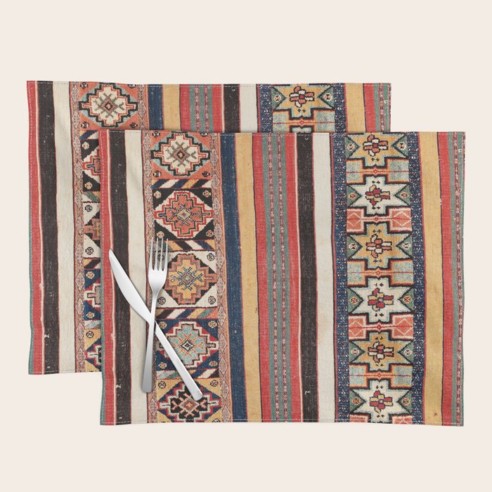 Salé  Antique Morocco North African Flatweave Rug Print Placemat Gallery Image 1