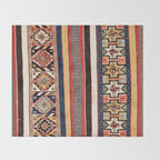 Salé  Antique Morocco North African Flatweave Rug Print Throw Blanket Gallery Image 2