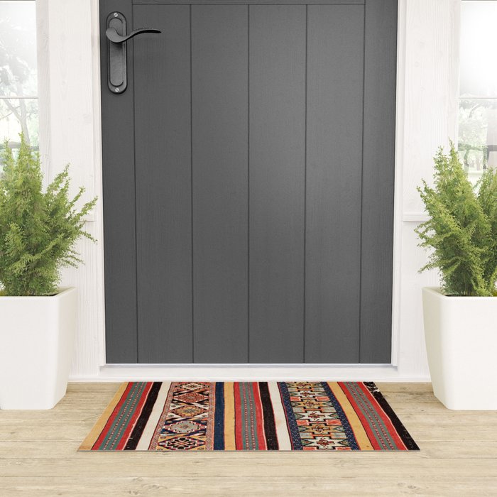 Salé  Antique Morocco North African Flatweave Rug Print Welcome Mat Gallery Image 3