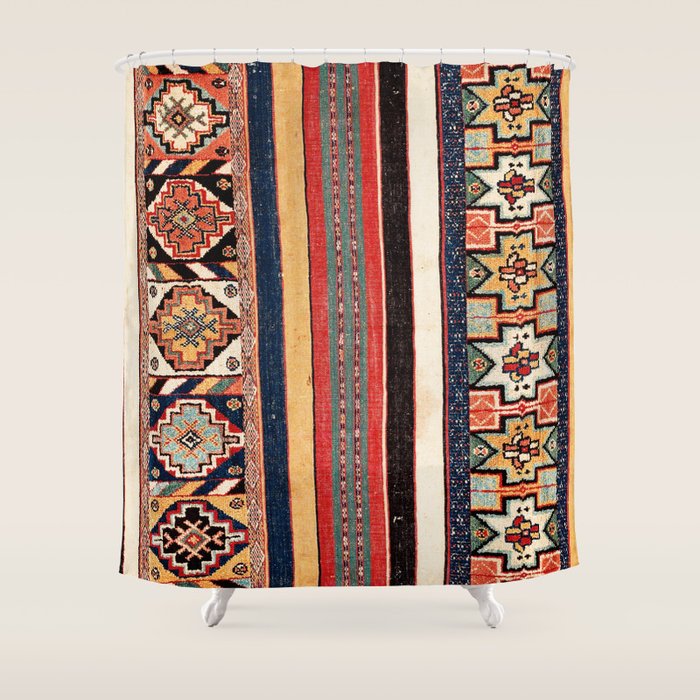 Salé  Antique Morocco North African Flatweave Rug Print Shower Curtain Gallery Image 1