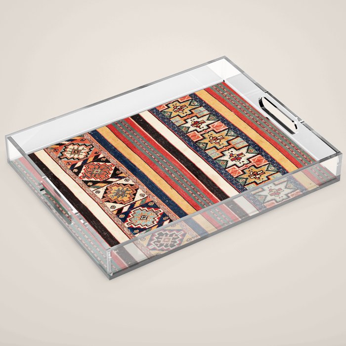 Salé  Antique Morocco North African Flatweave Rug Print Acrylic Tray Gallery Image 1