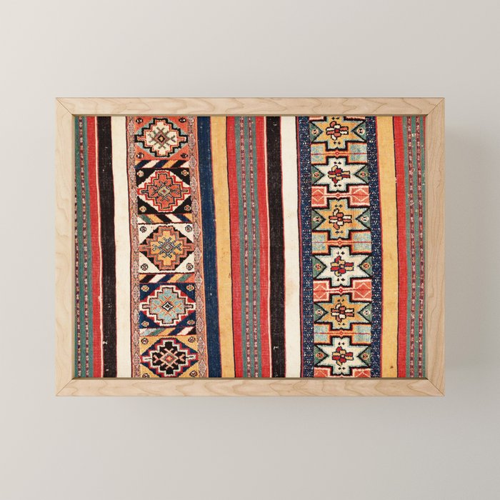 Salé  Antique Morocco North African Flatweave Rug Print Mini Art Print Gallery Image 1